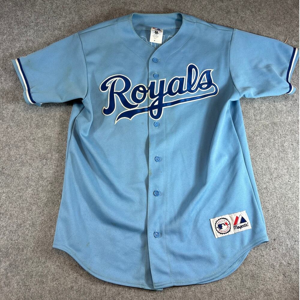 VTG 90s Majestic Kansas City Royals Brian Bannister Jersey Mens Blue MLB Medium